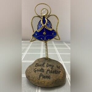 Stained Glass Angel on Spring & Rock Garden Art Each Day is Gods Master Piece